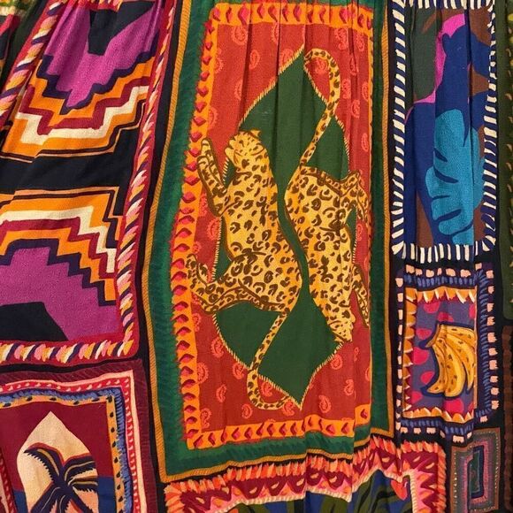 NWT Farm Rio Patchwork Tapestry Ankle Dress Size M $275.00 Lagenlook - Picture 8 of 15